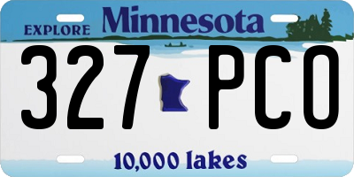 MN license plate 327PCO