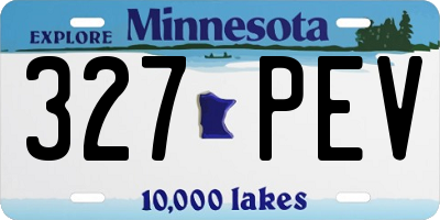 MN license plate 327PEV