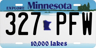 MN license plate 327PFW