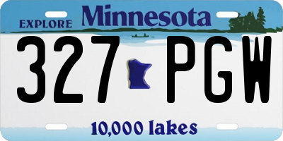 MN license plate 327PGW