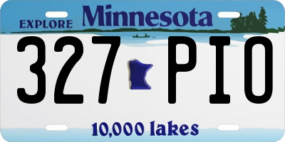 MN license plate 327PIO