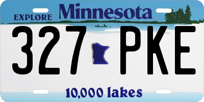 MN license plate 327PKE