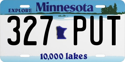 MN license plate 327PUT
