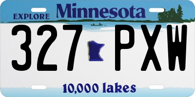 MN license plate 327PXW