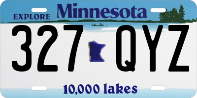 MN license plate 327QYZ
