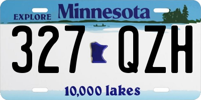MN license plate 327QZH
