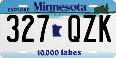 MN license plate 327QZK