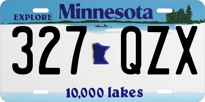 MN license plate 327QZX