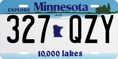 MN license plate 327QZY