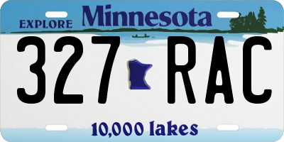 MN license plate 327RAC