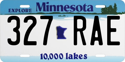 MN license plate 327RAE
