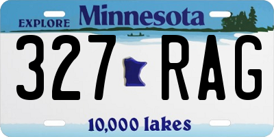 MN license plate 327RAG