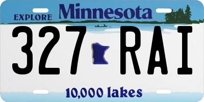MN license plate 327RAI