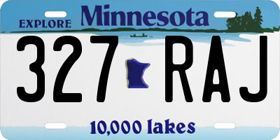 MN license plate 327RAJ