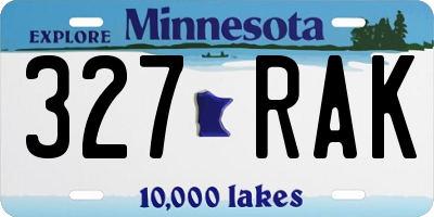 MN license plate 327RAK