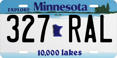 MN license plate 327RAL