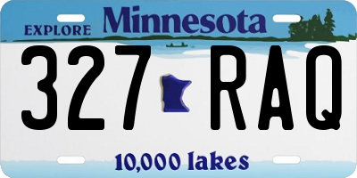 MN license plate 327RAQ
