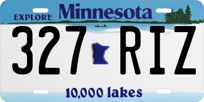 MN license plate 327RIZ
