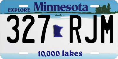 MN license plate 327RJM