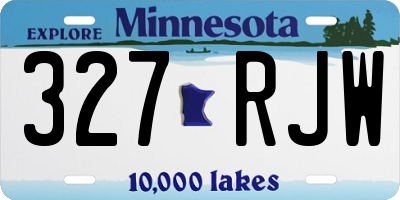 MN license plate 327RJW