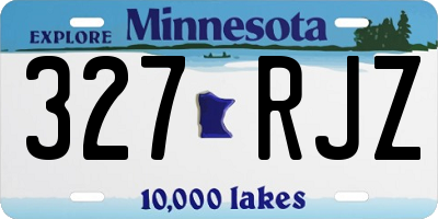 MN license plate 327RJZ