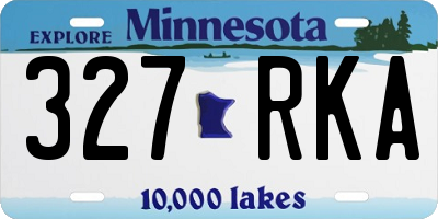 MN license plate 327RKA