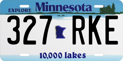 MN license plate 327RKE