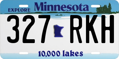 MN license plate 327RKH
