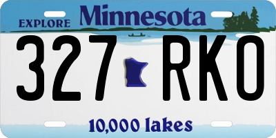 MN license plate 327RKO