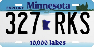 MN license plate 327RKS