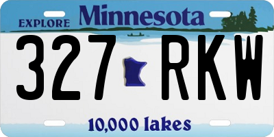 MN license plate 327RKW