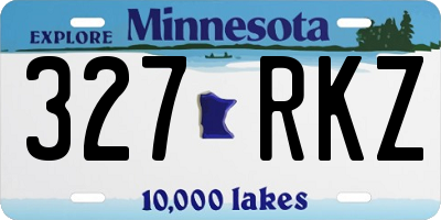MN license plate 327RKZ