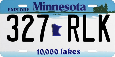 MN license plate 327RLK