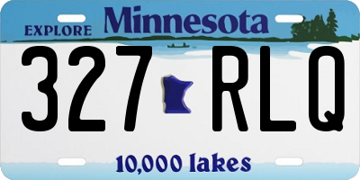 MN license plate 327RLQ