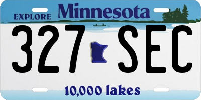 MN license plate 327SEC