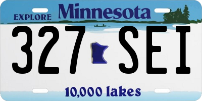 MN license plate 327SEI