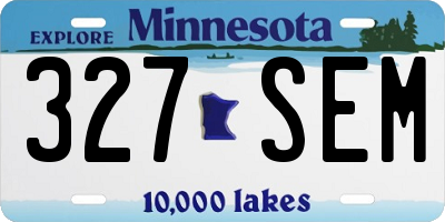 MN license plate 327SEM