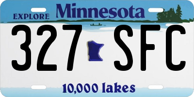 MN license plate 327SFC