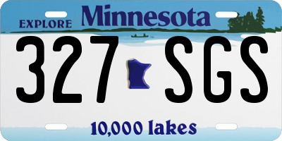 MN license plate 327SGS