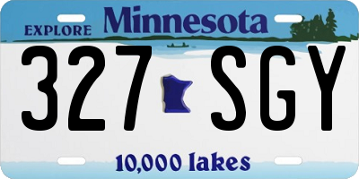 MN license plate 327SGY