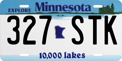 MN license plate 327STK
