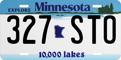 MN license plate 327STO