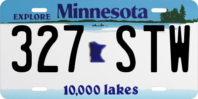MN license plate 327STW