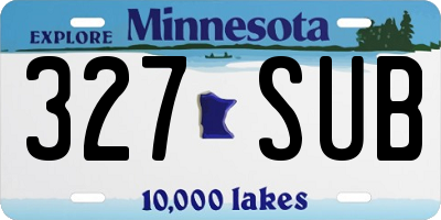 MN license plate 327SUB
