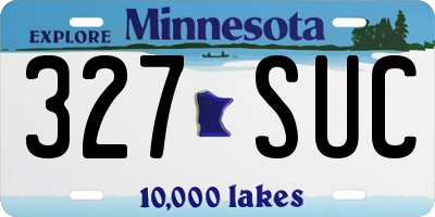 MN license plate 327SUC