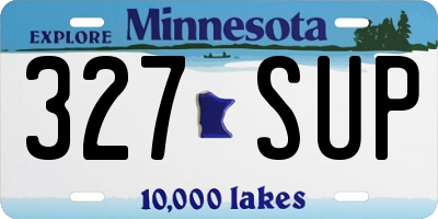 MN license plate 327SUP