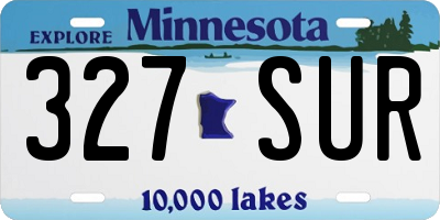 MN license plate 327SUR