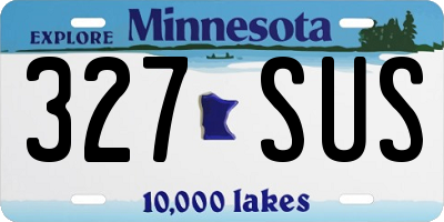 MN license plate 327SUS