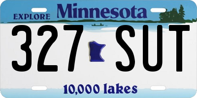 MN license plate 327SUT