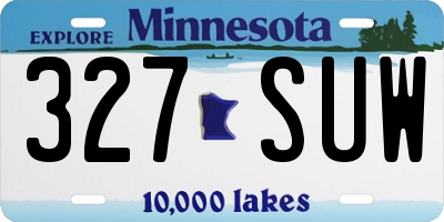 MN license plate 327SUW